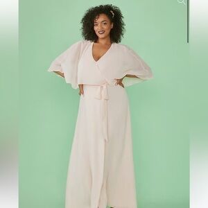 ModCloth NWT Size Small “Wrapped in Rapture” Pink Wrap Dress Maxi